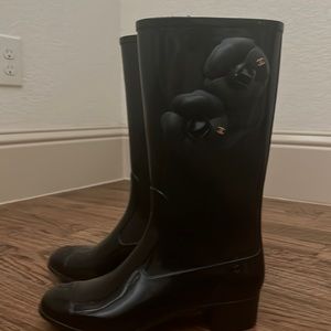 Channel rain boots. Worn once. Love but are to small.